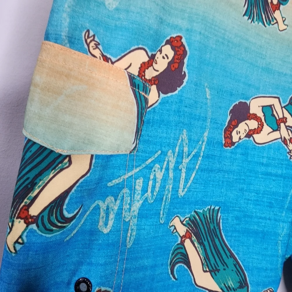 HANG TEN HAWAII BOARD SHORTS Hawaiian Print Swim Mens 34‎